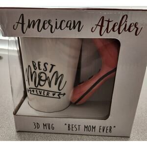 American Atelier Best Mom Ever Hair 3D Hair Dryer Handle Coffee Mug New In Box